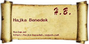 Hajka Benedek névjegykártya
